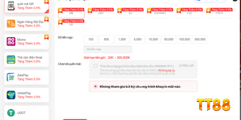 Nạp, rút tiền dễ dàng, thao tác đơn giản